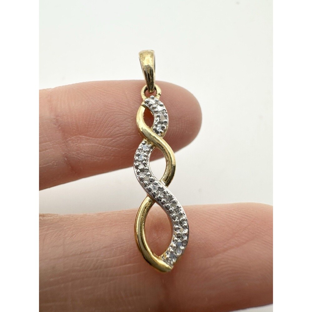Ross Simons Gold Over 925 Sterling Silver Genuine Diamond Swirl Pendant